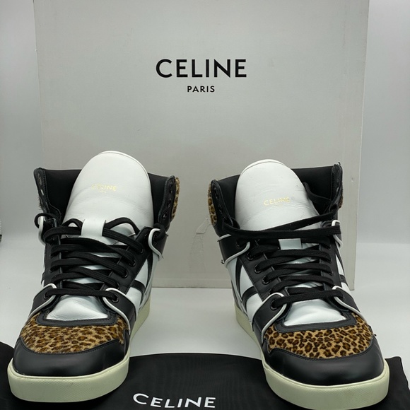 Celine Other - Celine Break' Mid High Lace Up Leopard Sneaker In